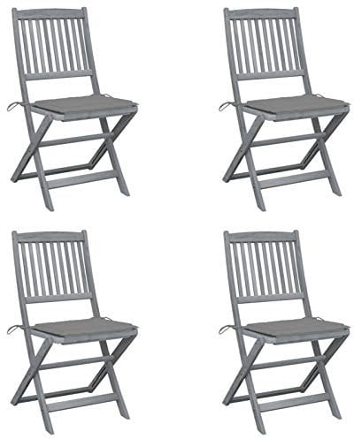 Tidyard Klappstuhl Gartenstühle Esszimmerstühle 4er Set Besucherstuhl mit Sitzkissen,Essstühle Gartenstuhl Garten-Essstühle Stühle Holzstuhl Bistrostuhl Balkonstuhl Campingstuhl balkonmobel