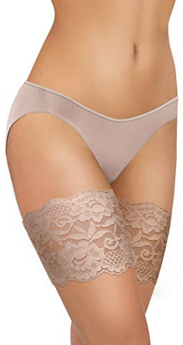 sesto senso Oberschenkelbänder Spitze Sexy Elastische Anti-reibung mit 4 Silikonstreifen hautfarben Sabia 65-70 L