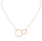 AFSTALR Rosegold Kette mit 2 Ringen Neinander Verschlungene für Damen Ringe Kette Zwei Kreise Halskette für Frauen