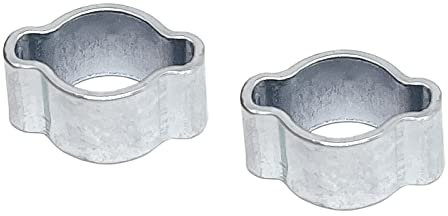 20pcs Adjustable 5-7mm Double Ear Hose O Clips,Two Ears Hose Clamp, Zinc-Plated Steel Double Ear Hose Clamps