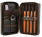 Hiram Zigarren-Humidor aus Leder Zigarren-Reiseetui, tragbare 4-Zigarren-Box mit Zigarrenschneider und Feuerzeug-Aufbewahrungstasche Multifunktionale Humidor-Zubehörtasche mit Handschlaufe für Männer
