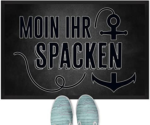 JUNIWORDS Fußmatte, Moin Ihr Spacken, 120 x 80 cm, mit Gummirand (1007507)