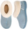 EverFoams Damen Hausschuhe aus Mikro-Wildleder, flauschig, mit Plüsch gefüttert, mit gemütlichem Memory-Schaum, blau, 36/37 EU