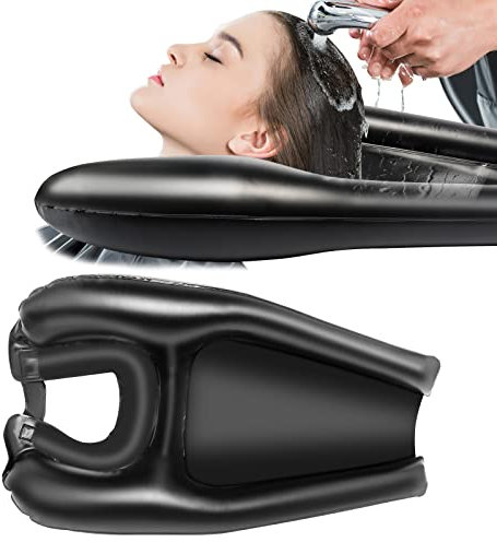 Lavatesta Portatile per Parrucchieri Gonfiabile Lavatesta per Disabili Anziani Lavatesta per Lavandino Portatile per Parrucchiera Professionali Gravidanza E Anziani, Nero