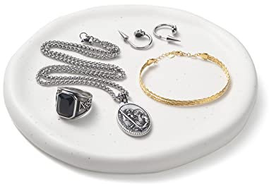 CESTATIVO Bandeja de Joyas, Bandeja de Anillo de Cerámica, Organizador de Joyas, Bandeja de llaves, Estante de Joyas, Día de la Madre, Navidad, Acción de Gracias, Regalo de Cumpleaños para Mujeres