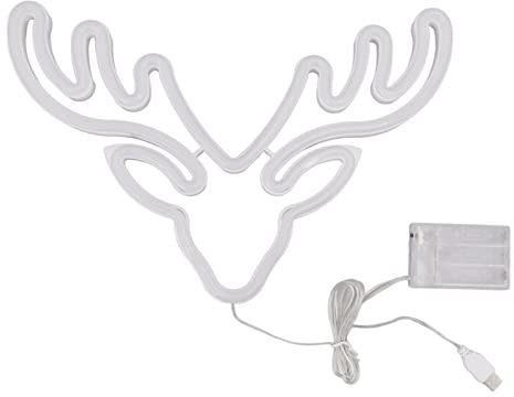 LED-Hirschschädel Dekorationslicht USB-batteriebetrieben aus PVC und ABS für Männerhöhle, Schlafzimmer, Weihnachtsdekoration