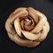 Broche en cuir synthétique pour femme - Motif fleur de camélia - Doré
