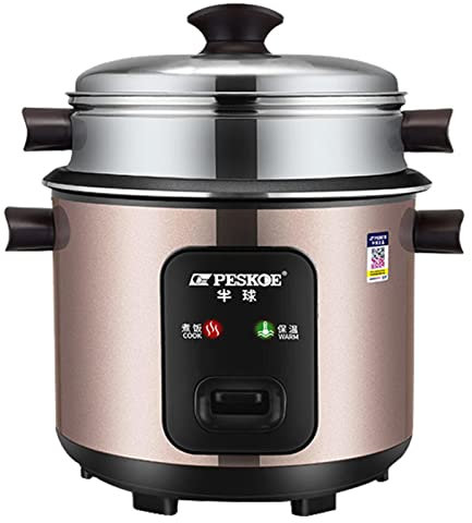 NIBHZ Olla arrocera y vaporera 2/3/4/5/6L Revestimiento Antiadherente sin Recubrimiento de Acero Inoxidable para Uso doméstico y Comercial para 1~10 Personas Olla arrocera,6L