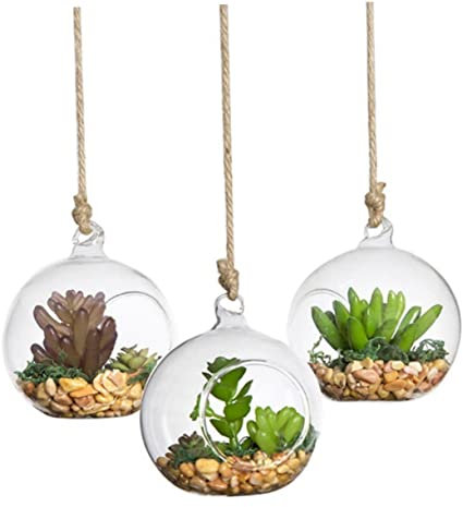 Homoyoyo Vasi Sospesi in Vetro Borosilicato Set da 4 Sfere Trasparenti 120Mm per Terrari Fioriere Portacandele Decorazione Casa e Matrimonio