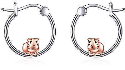 VONALA Meerschweinchen Creolen Ohrringe 925 Sterling Silber Tier Schmuck für Damen Mädchen