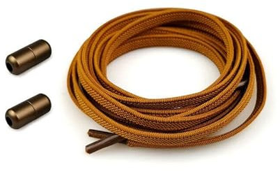 Boolavard Cordones Elásticos para Zapatos sin atar para Adultos, niños, Ancianos, Sistema con Cordones Elásticos para Zapatos (2 pares) (Marrón)