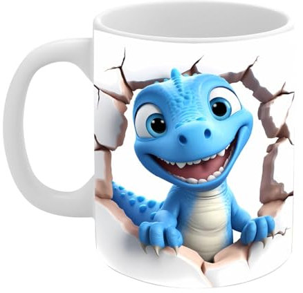 Goowafur Taza de café,Tazas de Dinosaurios de 350 ml Tazas de té de Dinosaurios - Exquisitas Tazas de café novedosas para Mujeres, Regalos multifuncionales para Amantes de los Dinosaurios
