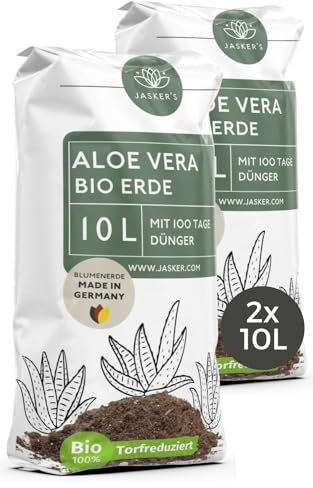 Aloe Vera Erde Mit Dünger 20 L | Luftig Lockere Spezialerde Für Aloe-Vera Pflanzen | Premium Blumenerde Mit Wurzelaktivator | Perfekt Als Pflanzerde & Zum Umtopfen