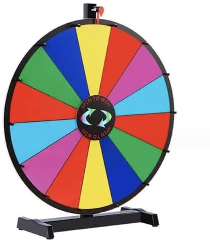 Vnook Farbpreisrad, drehendes Preisrad, Glücksdrehspiel mit 14 Farbschlitzen, DIY-Farbrad, Drehen Sie das Rad, das Glücksrad, Party-Kneipenspiel for Kinder, Familien, Party, Spielparty (Size : 18in)