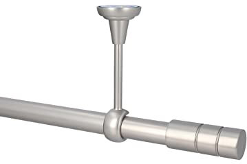 HDTL Gardinenstange Vorhangstange 25mm 1-läufig Deckenmontage Satin Matt 480 cm Gaja