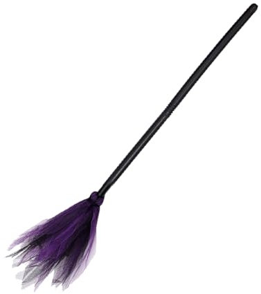 HIXNUG Halloween Witch Brooms Flying Broom Props Realistic Wizard Flying Broom for Kids Adults Halloween Party (Purple)