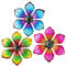 OFFCUP Metal Flowers Wall Decor, 3 Pack Wall Art, Wrought Iron Colorful Flowers Wall Sculptures, Outdoor Garden Fence Ornaments Hanging for Backyard, Porch, Patio