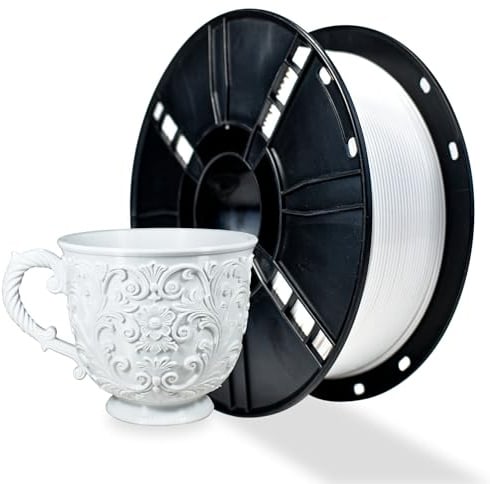 iBOSS PETG Filament 1,75 mm, Spule mit 1 kg (2,2 lbs), 3D-Drucker-Filament, PETG-Filament, Maßgenauigkeit +/- 0,02 mm, 3D-Druck-Filament für 3D-Drucker, Weiß