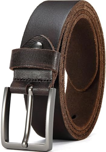 DOOPAI Gürtel Herren,Vollledergürtel Casual Arbeits,Cowboy Anzug Ledergürtel,Einstellbare Gürtel