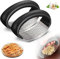 HOIDOKLY Garlic Press, Stainless Steel Garlic Rocker, Garlic Cutter, Garlic Mill, Garlic Peeler, Kitchen Aid with Silicone, Black, 2 Pieces