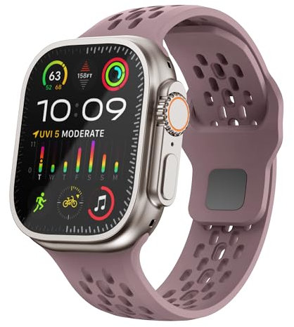 Sport Straps for Apple Watch Ultra 2 Strap 49mm 46mm 45mm 44mm 40mm 41mm 38mm 42mm for Men Women,Silicone Breathable Replacement Band for Apple Watch Ultra/iWatch SE Series 10 9 8 7 6 5 4 3 2 1 SE