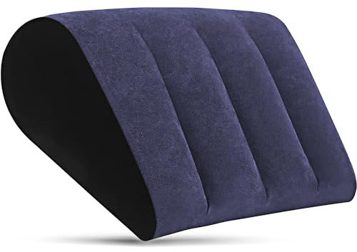 Gonfiabile Cuscini per le Gambe - Cuscino Supporto Lombare Dormire Cuscino da Viaggio Gonfiabile,Materassino Campeggio Cuneo Cuscini Schienale Divano Cuscino Ginocchia Cuscino Posturale(Blu)