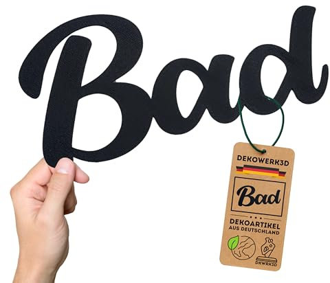 Bad Türschild - WC Schild Lustig - Toilette Tür Deko - Türaufkleber - Aufkleber Toilettentür - Gäste Bad Schilder - Badezimmer Dekoration Bilder (L)
