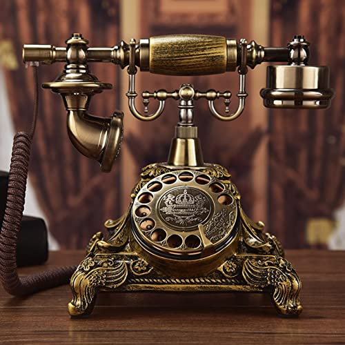 Landline Phone,Retro Landline Telephone, Classic Rotary Dial Corded Phone, Old Fashioned Desk Phone for Home And Office,B(B)