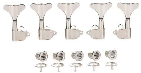 Accordeurs de basse scellés 5 cordes 18:1 pour guitare basse, mécaniques d'accordage de basse compatibles avec Ibanez/Yamaha Style acoustique/électrique en nickel 3R/2L
