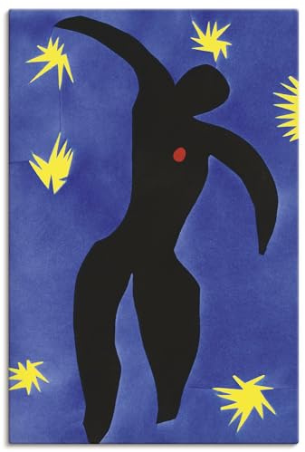 ARTLAND Wanddeko Leinwand Bilder Wandbild 40x60 cm Abstrakte Kunst Sterne Silhouette Flug Ikarus Jazz Klassische Moderne Henri Matisse U5MA