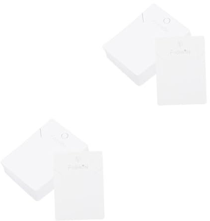 Tofficu 2 Sätze Ornament-Karte Halskette Mit Karten Halskettenanhänger Aus Papier Halskette-grafikkarte Halsketten-displaykarten Anzeigekarten Für Halsketten Karton Weiß 100 Stück * 2
