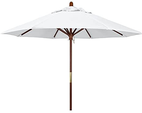 YJYJY Weißer Sonnenschirm für den Außenbereich, runde Gartenschirme für Strand/Rasen/Terrasse/Hinterhof/Pool, Holzrahmen, einfach zu montieren