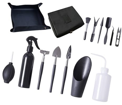 Plant Tools, Mini Garden Tools Set, Houseplant Bonsai Tool Kit, Repotting Mat Bonsai Tools for Indoor Outdoor Miniature Fairy Garden Plant Care (Type 1) (Type 2)