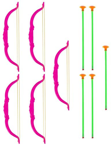 TPZORJX 5 Stück Kinderspielzeug Kleiner Bogen und Pfeil, 26cm Mini-Bogen und Pfeil, Puzzle-Spielzeug für drinnen und draußen, geeignet für Jungen und Mädchen ab 5 Jahren, gemischte Farben