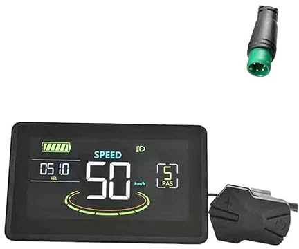 H6C Ebike LCD Display Meter, UART No. 2 Protocollo, 24V-60V Colorato Ciclismo Computer 24V-60V E Scooter Pannello con Porta USB di Ricarica per Dispositivi Mobili, Ebike Display LCD per arricchire il