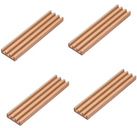 BESTYASH 4 Stück Holz Domino Rack Multifunktionale Halterung für Dominosteine Stabiler Organizer aus Buchenholz für Brettspiele und Aktivitäten Sanftem für Erwachsene