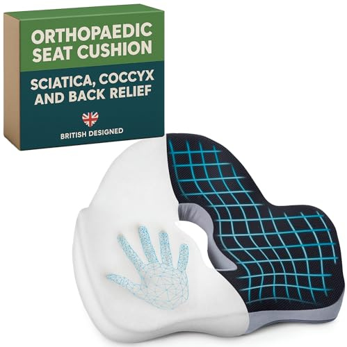 Comfortpad Memory Foam Seat Cushion – Ergonomic U-Shaped Coccyx & Tailbone Pillow for Sciatica, Back Pain, Postpartum, Hemorrhoid & Pregnancy - Scientific Design – Office, Car, Home & Travel – Black