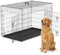 The Fellie XL Metal Dog Cage Large with 2 Doors, 48 Foldable Training Cage for Puppy, Easy Clean Dog Crates with Removable Plastic Tray, Portable Travel Crate for Puppy
