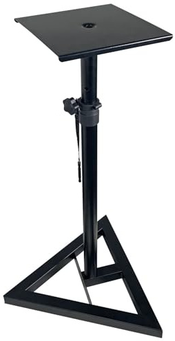 QTX | Monitor Speaker Stand – Adjustable Steel Studio Monitor Stand for Home & Professional Use | 800–1200mm Height | 40kg Capacity | Compact, Stable & Easy to Set Up