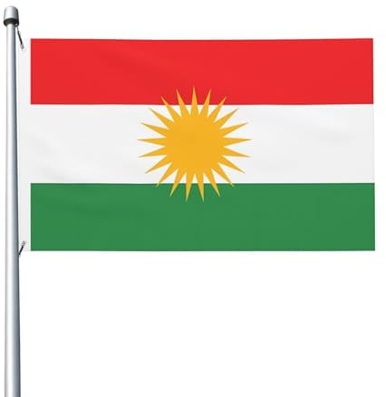 Drapeau du Kurdistan 90 x 150 cm, résistant à la décoloration, pour extérieur, intérieur, maison, jardin, cour, panneau décoratif