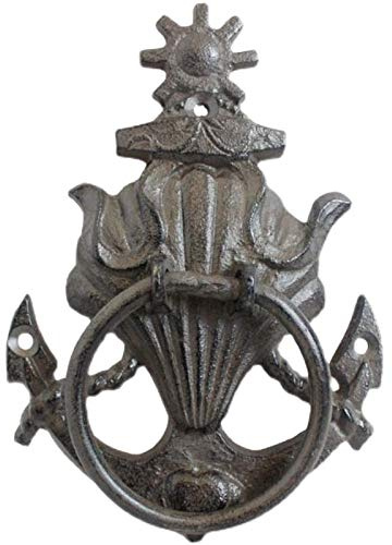 Ein antikes modell. Türklopfer in Anker- und Muschelform aus Gusseisen for Garten, Hof Haustür