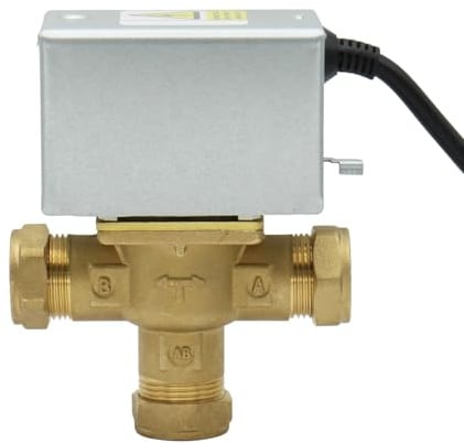3-Port Mid-Position Motorised Valve 22mm Connection for Central Heating Systems