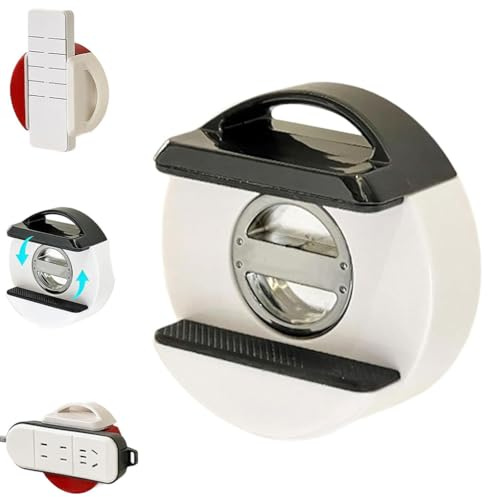 Suction Cup Power Strip Holder, Punch Free Socket Holder, Adjustable Suction Cup Punch-Free Socket Holder Cable Organizer, Wall-Mounted Fixator Power Strip Management, Socket Holders for Home (White)
