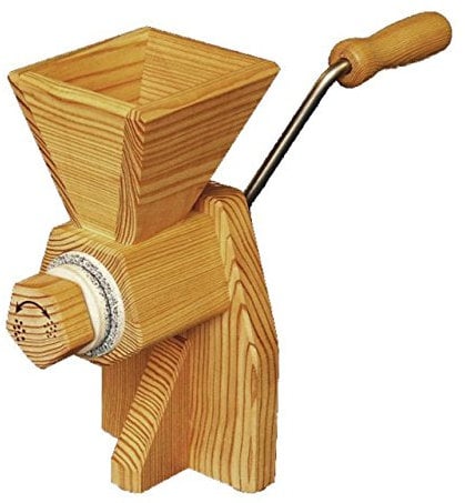 Farina Kornkraft Handgetreidemühle - Getreidemühle - Lärche, Edelstahl - Mahlt Getreide und Mais