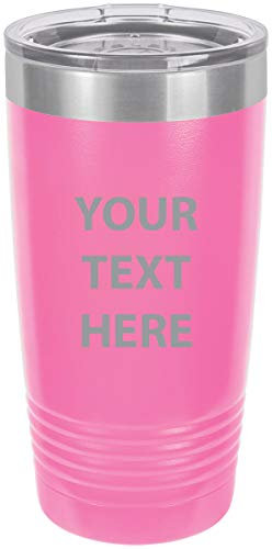 Tasse à café personnalisable gravée au laser avec inscription « Add Your Custom Text » de 50,8 ml rose