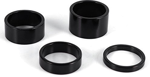Yosoo Health Gear Bike Headset Spacer, Bicycle Stem Headset Spacer, Road Bike Stem Spacers Front Fork Stem Headset Washers 5mm/10mm/15mm/20mm Aluminum Alloy Headset Spacers for Mountain Bike (Black)