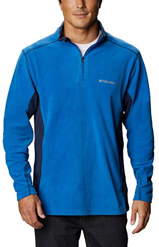 Columbia Men's Klamath Range II Half Zip Hiking Shirt, Bright Indigo/Collegiate Navy, 1X