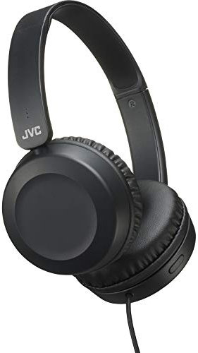 JVC Lightweight Headphones with Powerful Sound, Mic and Remote (Black)