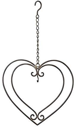 Posiwio Meisenknödelhalter Futterstelle Vogelfutter Herz zum Hängen in Zwei Farben (grau)