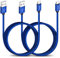 CLEEFUN USB C Cable [1.8m, 2-Pack] 3A Fast Charging, 6FT Nylon USB Type C Charger Cord Compatible with Samsung Galaxy S10 + S20 S21 S9 S8 S20 Plus S10e Note 20 10, A20e A21s A51 A52, Xperia 10